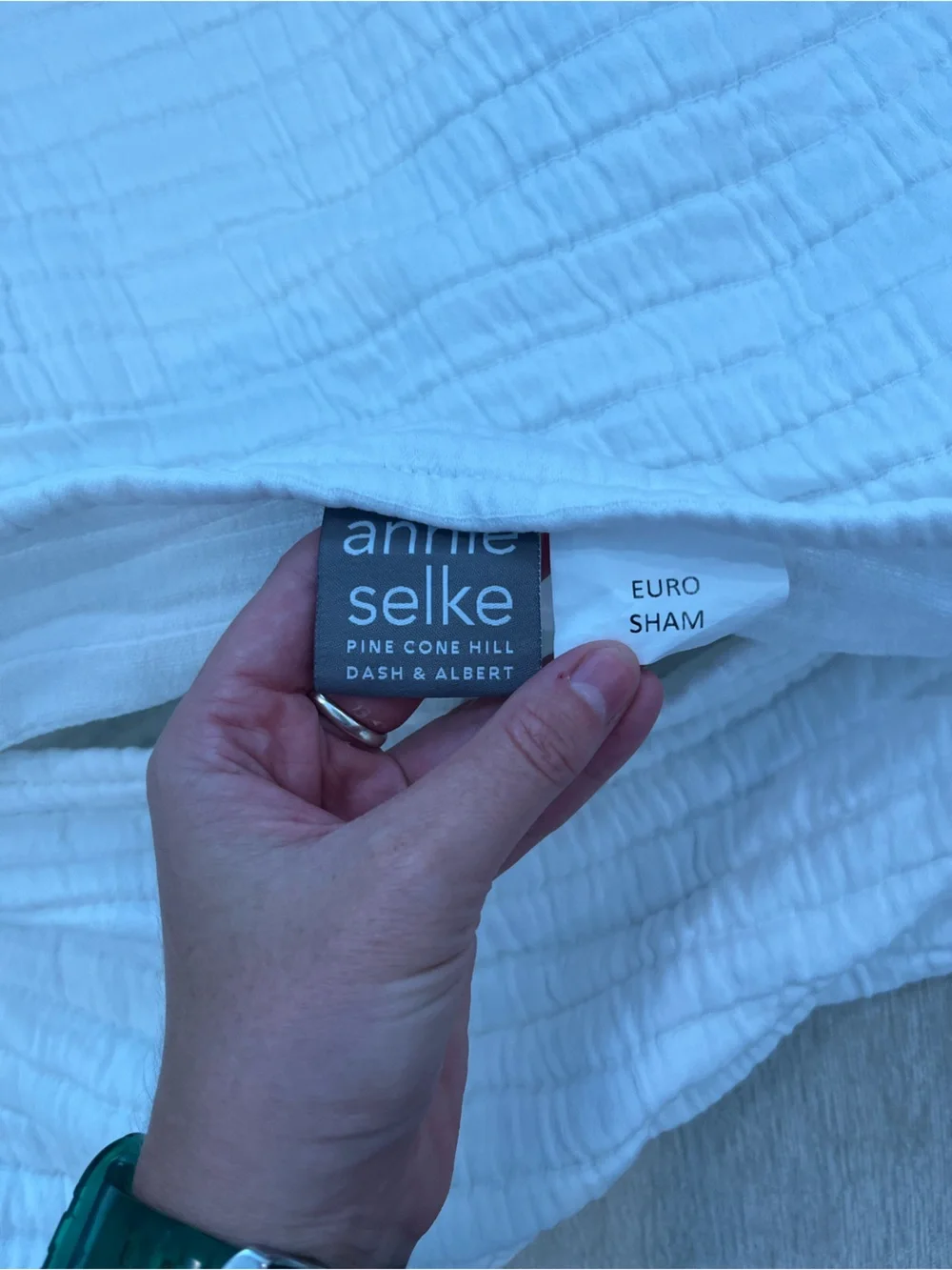 Annie Selke 1cotton matelasse pillow sham Euro Portugal